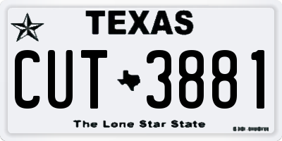 TX license plate CUT3881