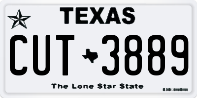 TX license plate CUT3889