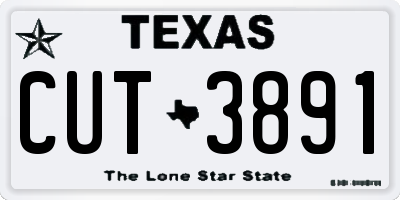 TX license plate CUT3891