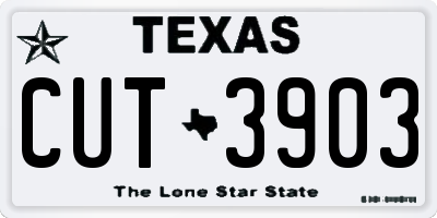 TX license plate CUT3903