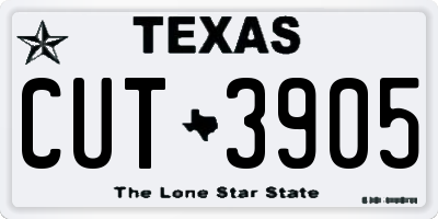 TX license plate CUT3905
