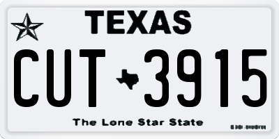 TX license plate CUT3915