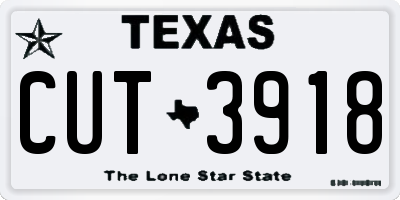 TX license plate CUT3918