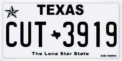 TX license plate CUT3919