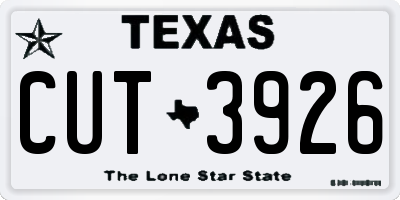 TX license plate CUT3926