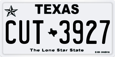 TX license plate CUT3927