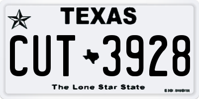 TX license plate CUT3928