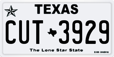 TX license plate CUT3929