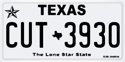 TX license plate CUT3930