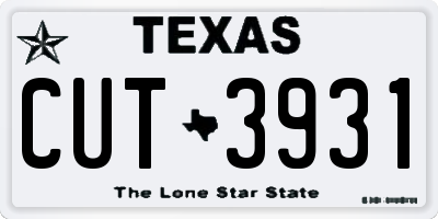 TX license plate CUT3931