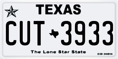 TX license plate CUT3933
