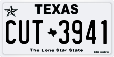 TX license plate CUT3941