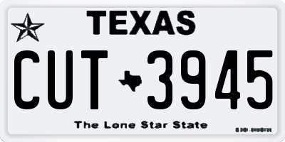 TX license plate CUT3945