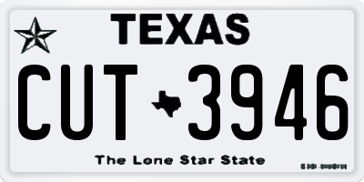 TX license plate CUT3946