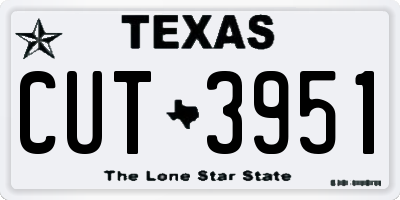 TX license plate CUT3951
