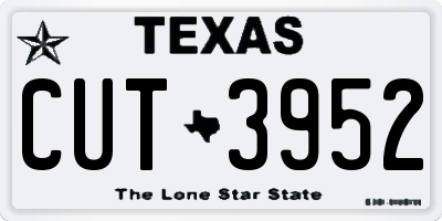 TX license plate CUT3952