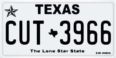 TX license plate CUT3966