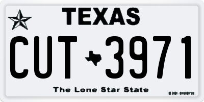 TX license plate CUT3971
