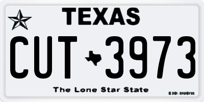 TX license plate CUT3973