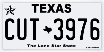 TX license plate CUT3976