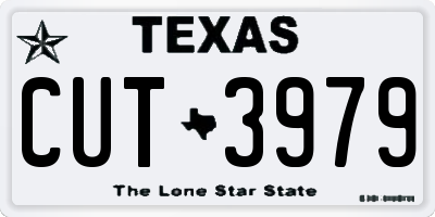 TX license plate CUT3979