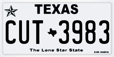 TX license plate CUT3983