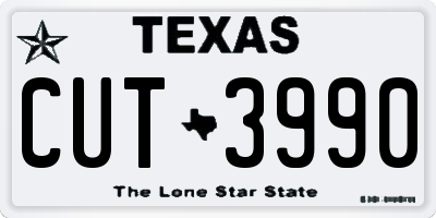 TX license plate CUT3990