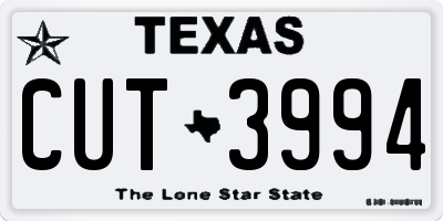 TX license plate CUT3994