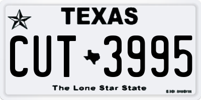 TX license plate CUT3995