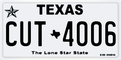 TX license plate CUT4006