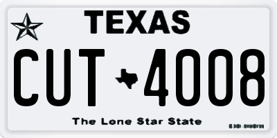 TX license plate CUT4008