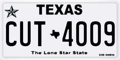 TX license plate CUT4009