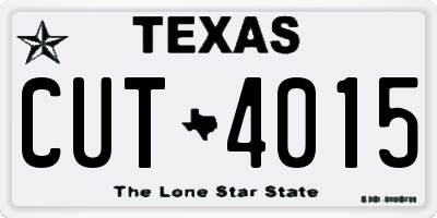 TX license plate CUT4015