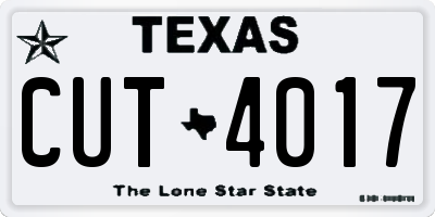 TX license plate CUT4017