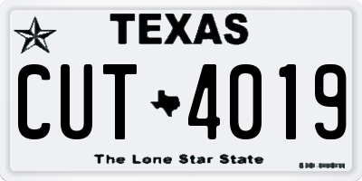TX license plate CUT4019