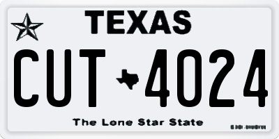 TX license plate CUT4024