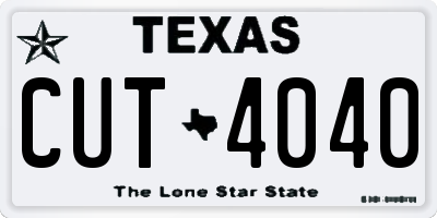 TX license plate CUT4040