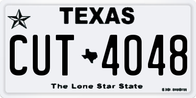 TX license plate CUT4048