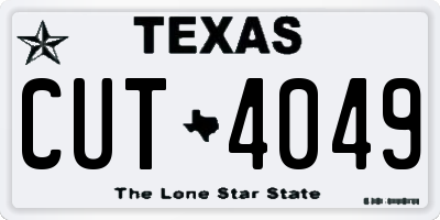 TX license plate CUT4049