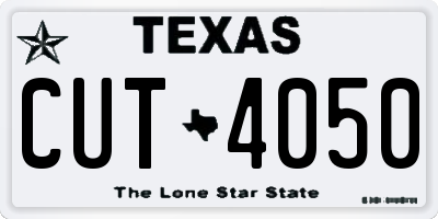 TX license plate CUT4050