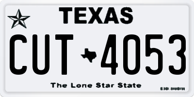 TX license plate CUT4053