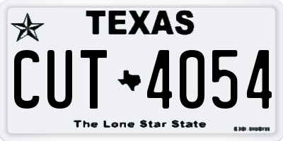 TX license plate CUT4054