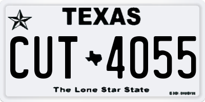 TX license plate CUT4055