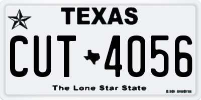 TX license plate CUT4056