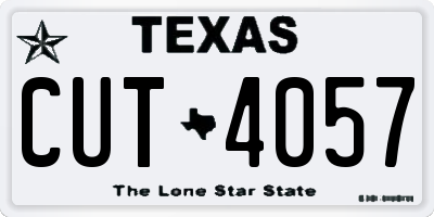TX license plate CUT4057