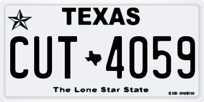 TX license plate CUT4059