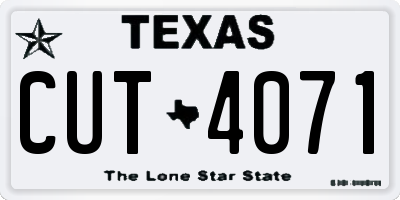 TX license plate CUT4071