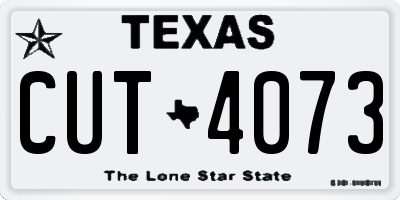TX license plate CUT4073