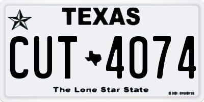 TX license plate CUT4074