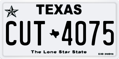 TX license plate CUT4075